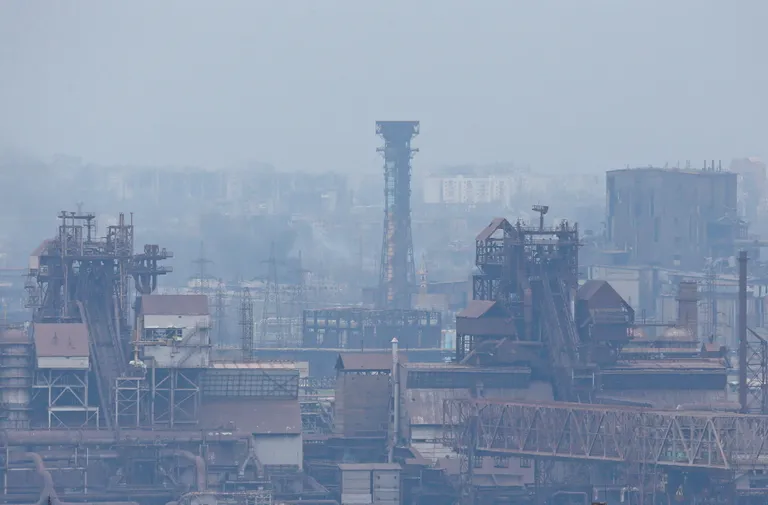 Vaade Azovstali tehasele. Pilt on pärit eilsest.