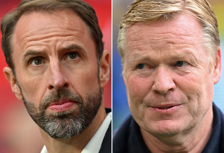 Gareth Southgate (vasakul) ja Ronald Koeman.