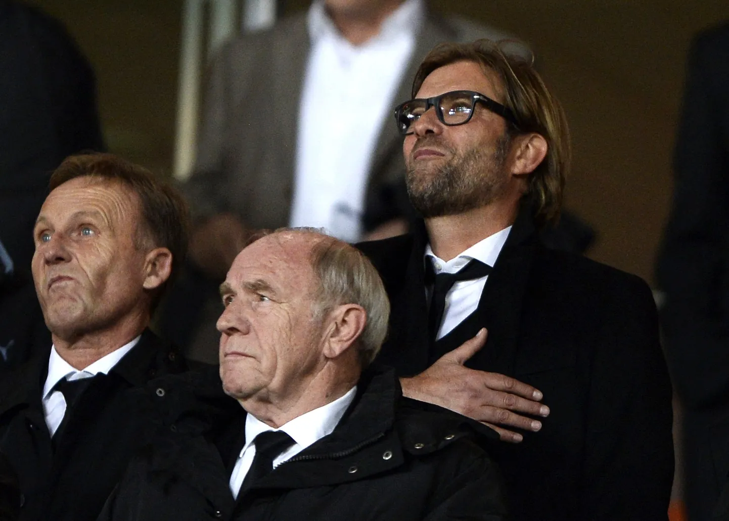 Dortmundi peatreener Jürgen Klopp (paremal) jälgis kohtumist Arsenali vastu tribüünilt