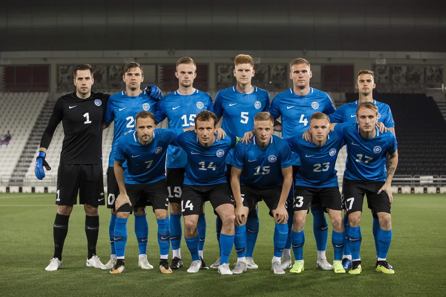 Eesti jalgpallikoondis Dohas kohtumises Islandiga.