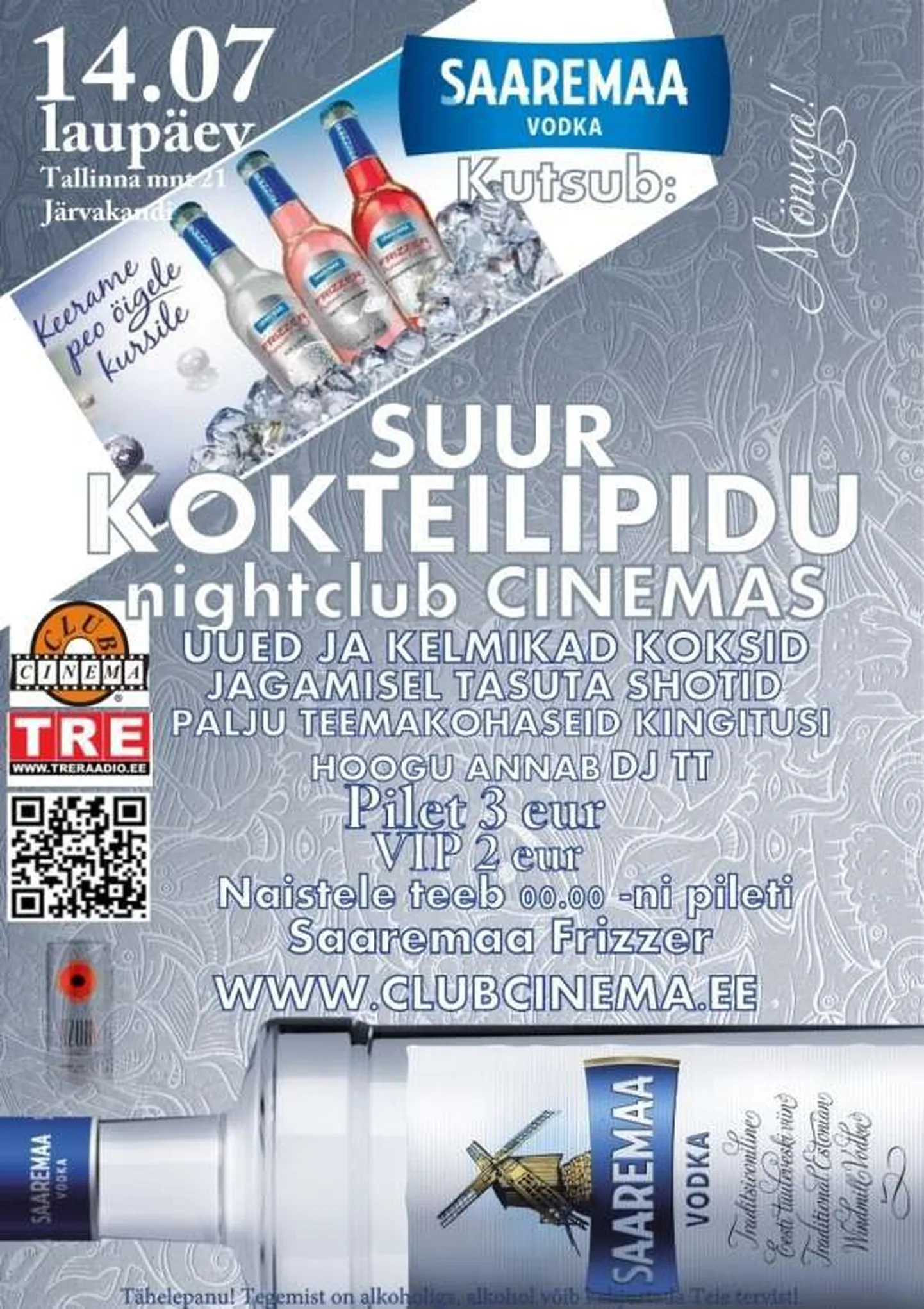 Suur kokteilipidu ööklubis Cinema!
