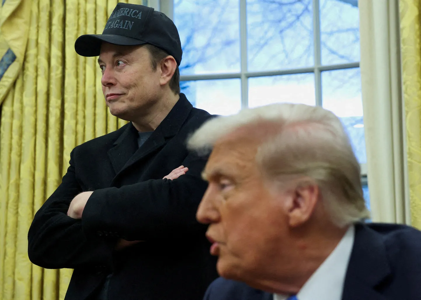 Maailma esisupermiljardär Elon Musk ja USA president Donald Trump.