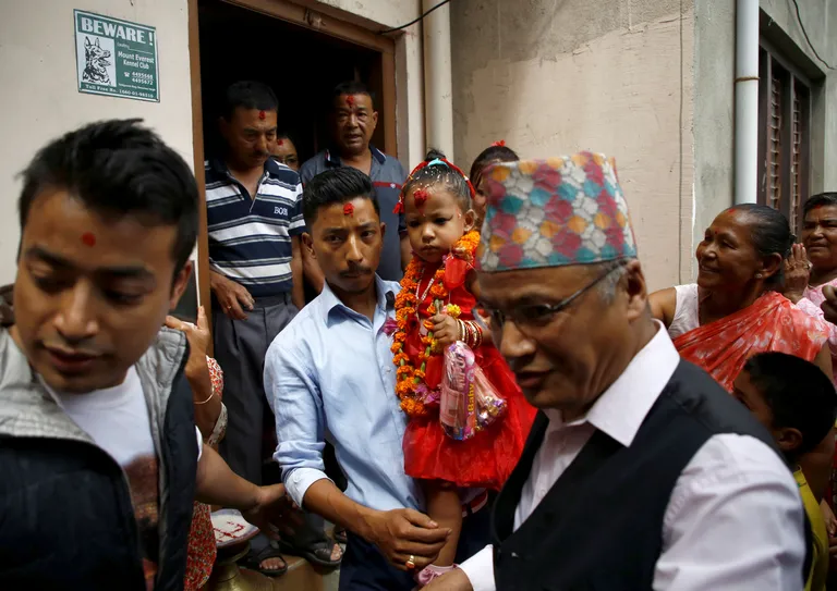 Kolmeaastane Trsihna Shakya valiti elavaks jumalannaks ehk Kumariks