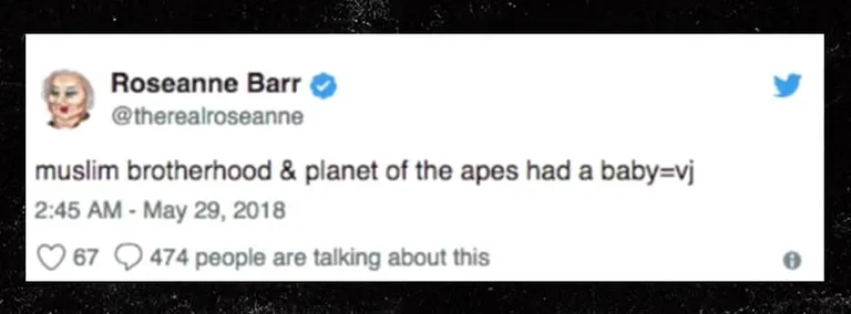 Roseanne Barri säuts, mis on nüüdseks Twitterist kustutatud.