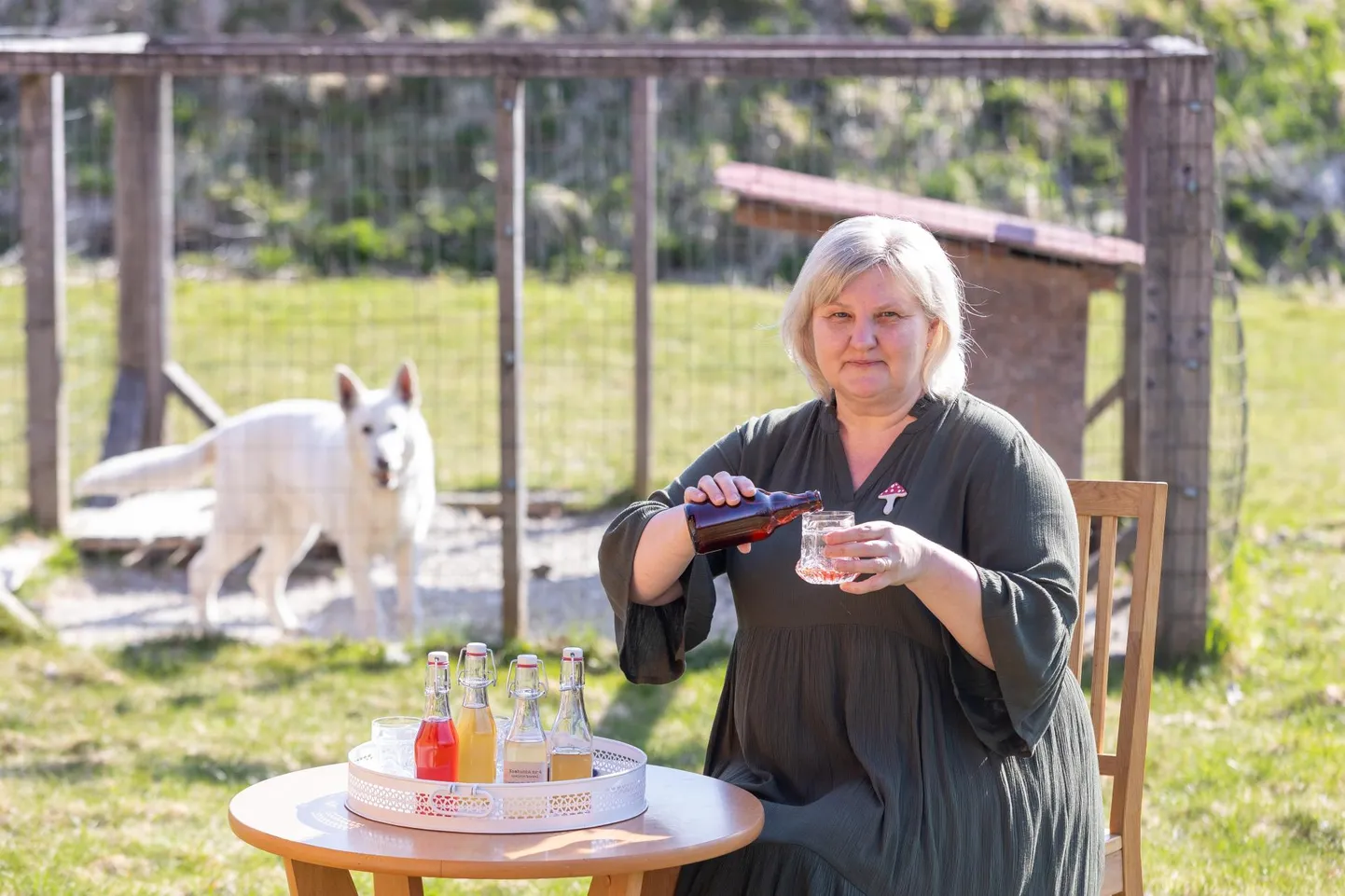 Källomäe talu perenaine Jana Olesk valmistab erimaitselisi kombucha’sid, mis on hea aseaine õhtusele veinipokaalile.