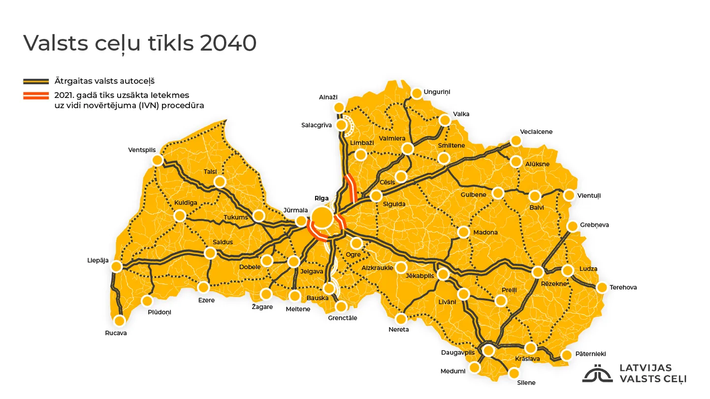 Valsts autoceļu un ātrgaitas šoseju tīkls 2040