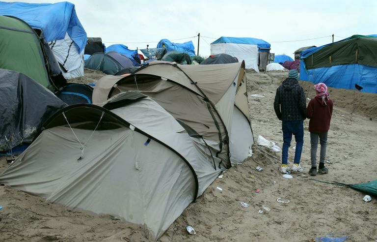 Calais' põgenikelaager enne lammutamist