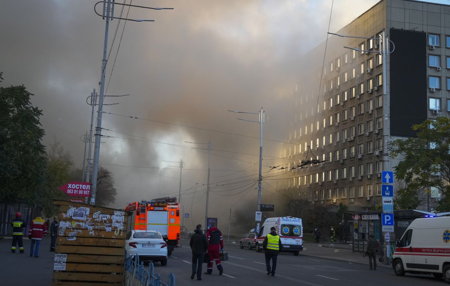 Киев после ударов дронами