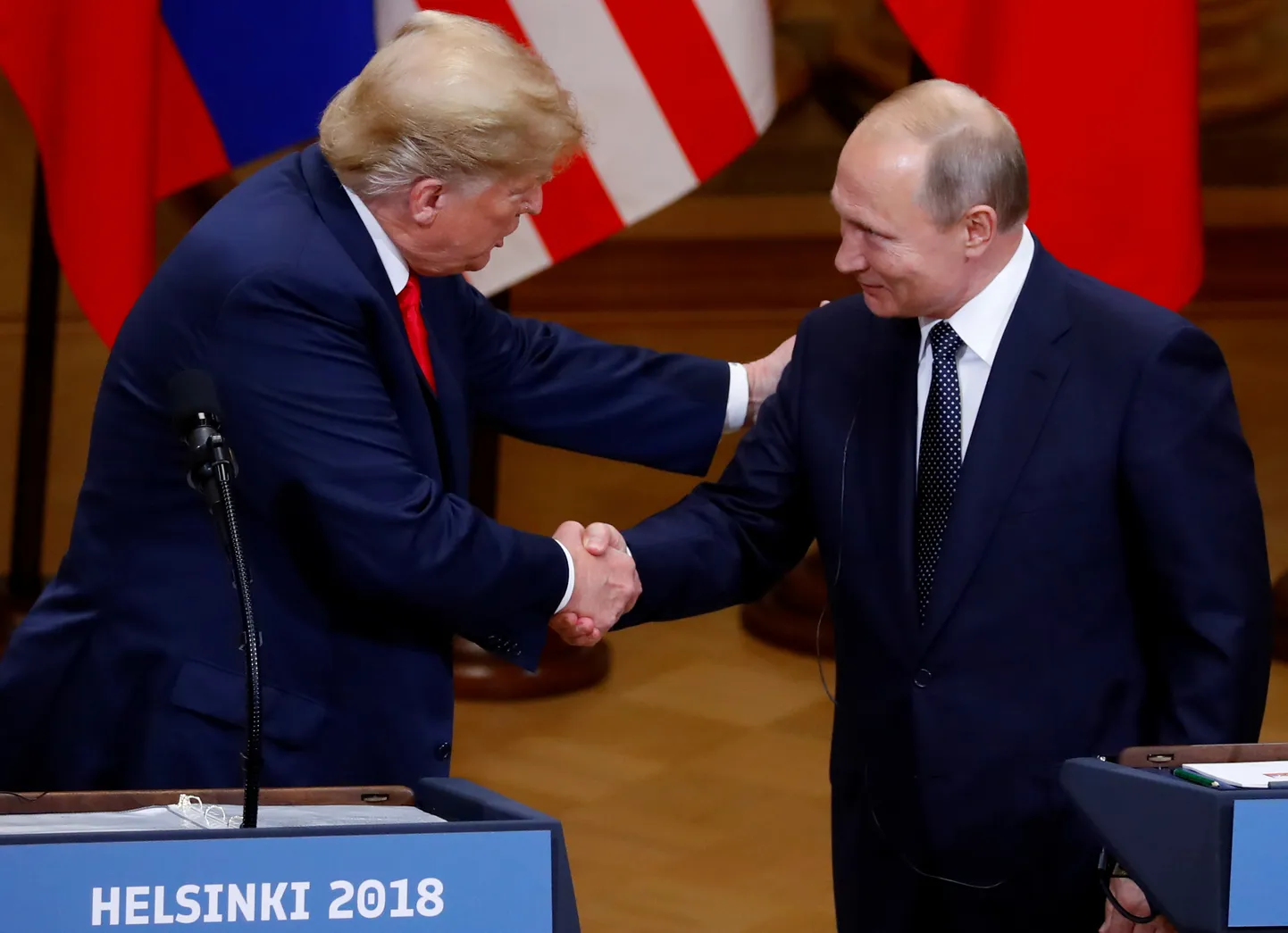 Donald Trump ja Vladimir Putin tänavu juuli keskel Helsingis.