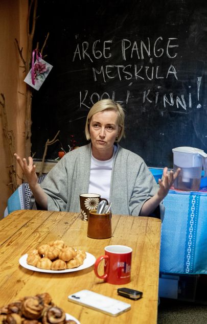 Kristina Kallas Metsküla algkooli söögitoas.