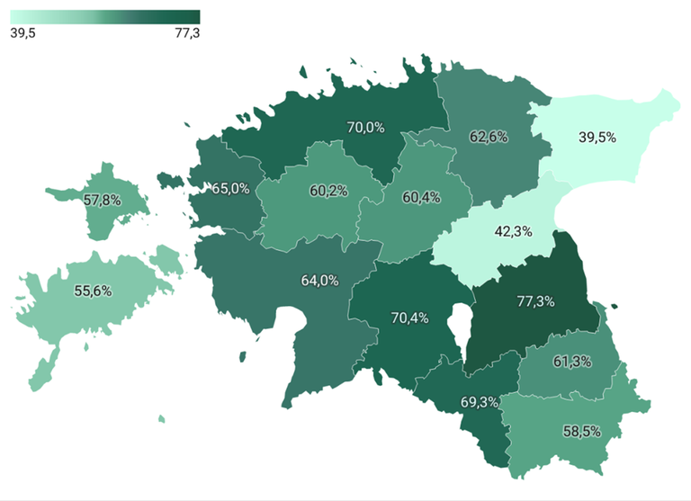 Nakkustekitajaid kandvate puukide levimus eesti maakondades