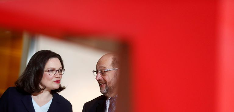 Andrea Nahles ja Martin Schulz.