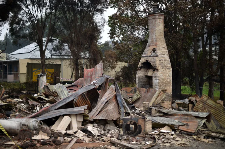 Maatikupõlengus hävinenud maja Uus-Lõuna-Walesis Mogo Village'is.