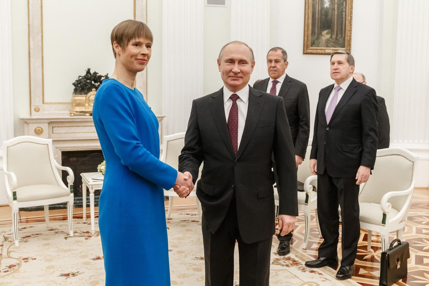 Керсти Кальюлайд и Владимир Путин в Кремле.