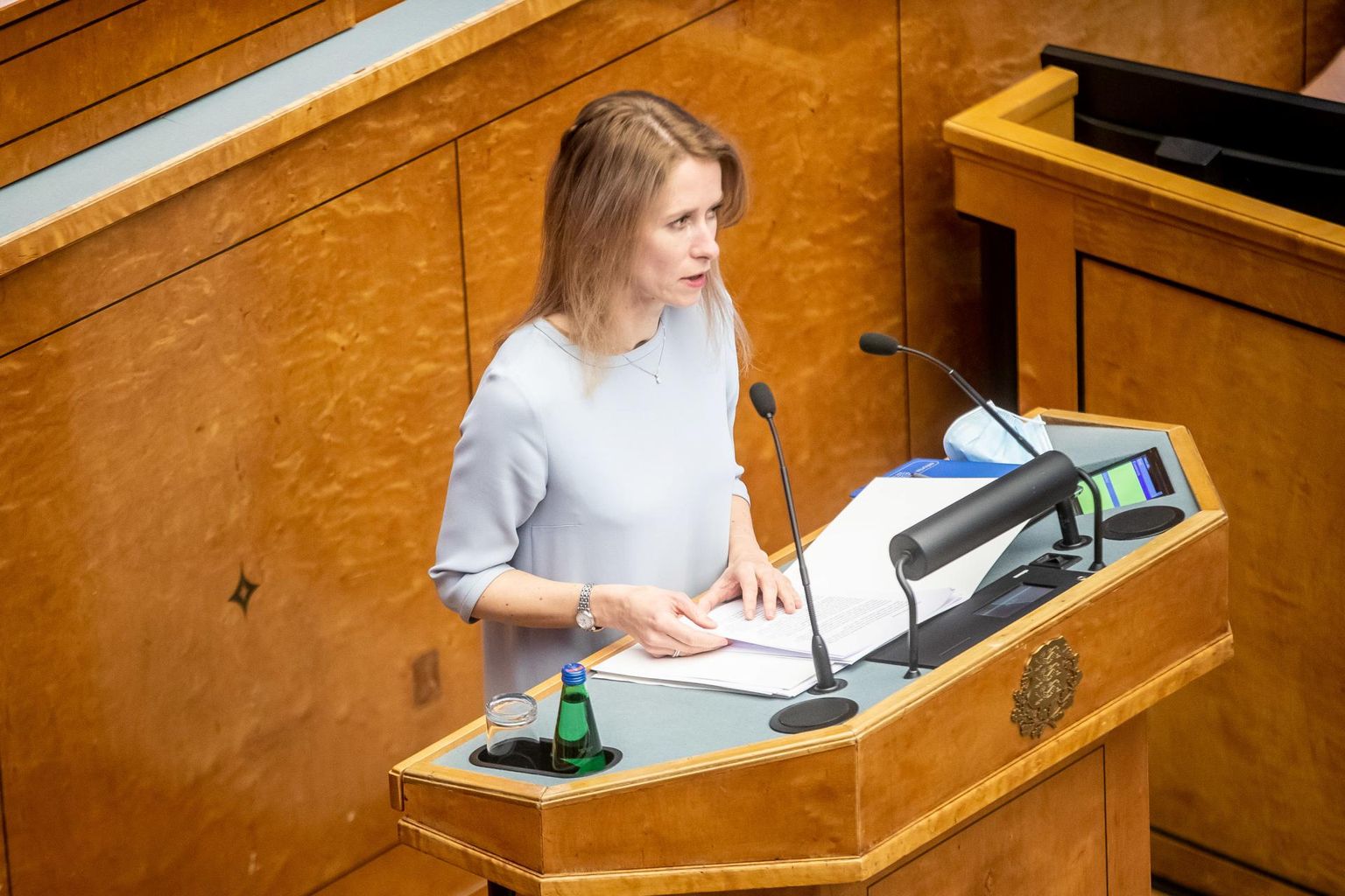 Peaminister Kaja Kallas tegi eile riigikogu ees poliitilise avalduse.