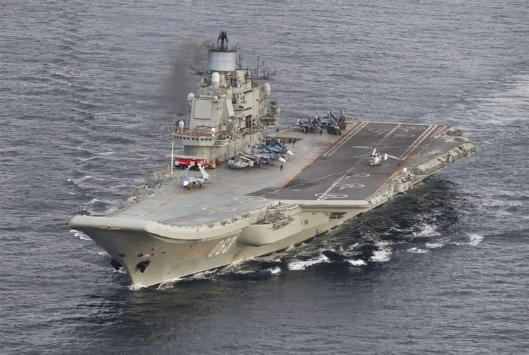 Russian aircraft carrier Kuznetsov.