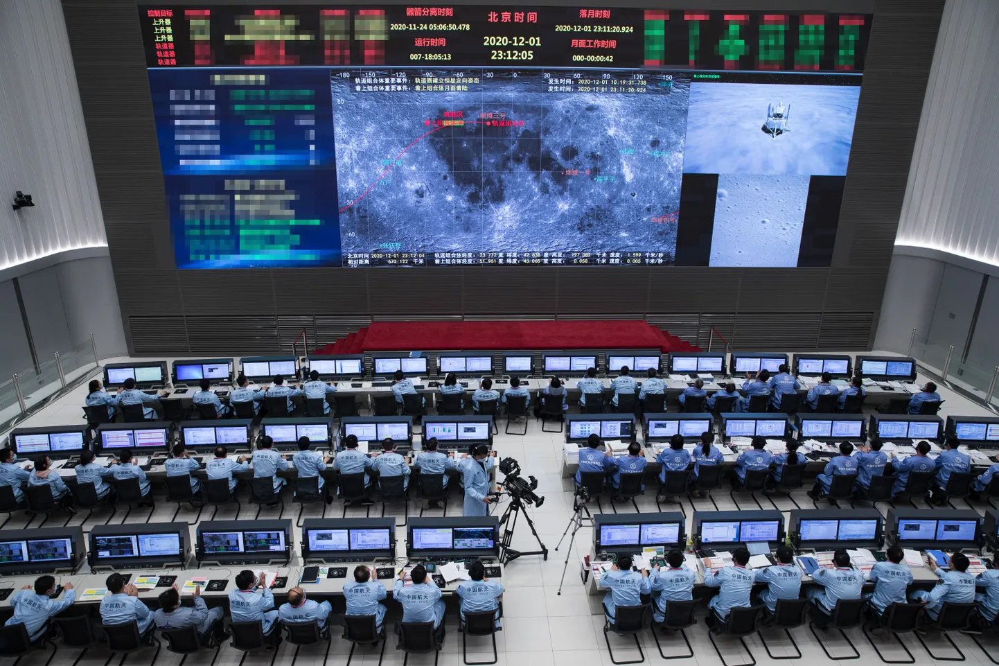 Tehniline personal Pekingi Lennukontrollikeskuses (BACC) 1. detsember 2020.