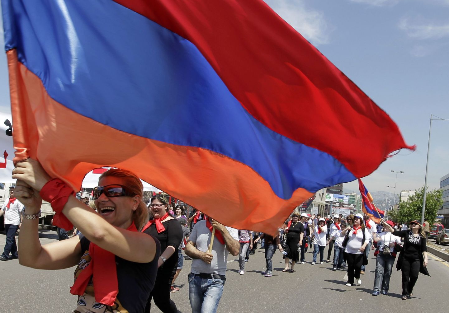 Armeenia genotsiidi ohvrite mälestuseks korraldatud rongkäik.
