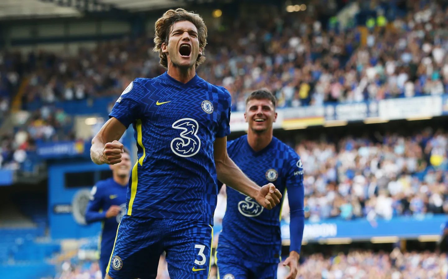 Marcos Alonso lõi Chelsea avavärava(esiplaanil).