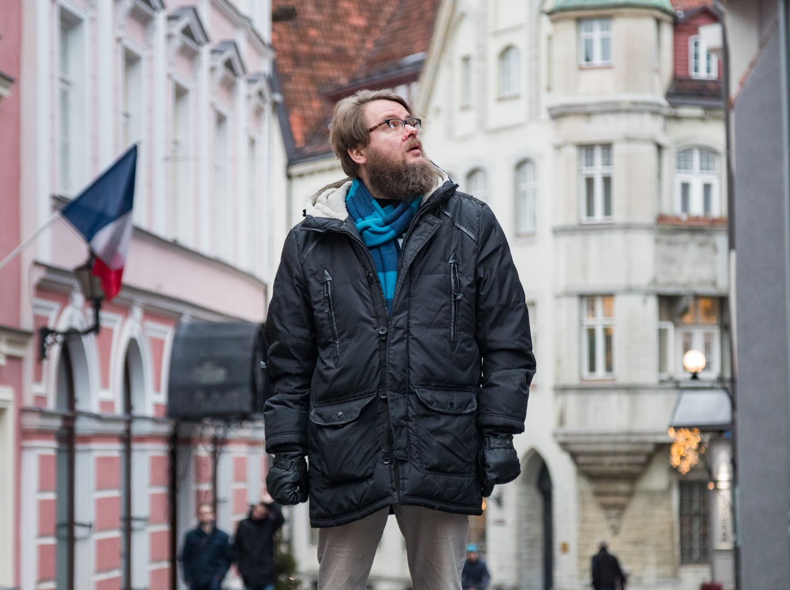 Jan Kaus Tallinnas Viru tänaval 2018. aasta jaanuaris.