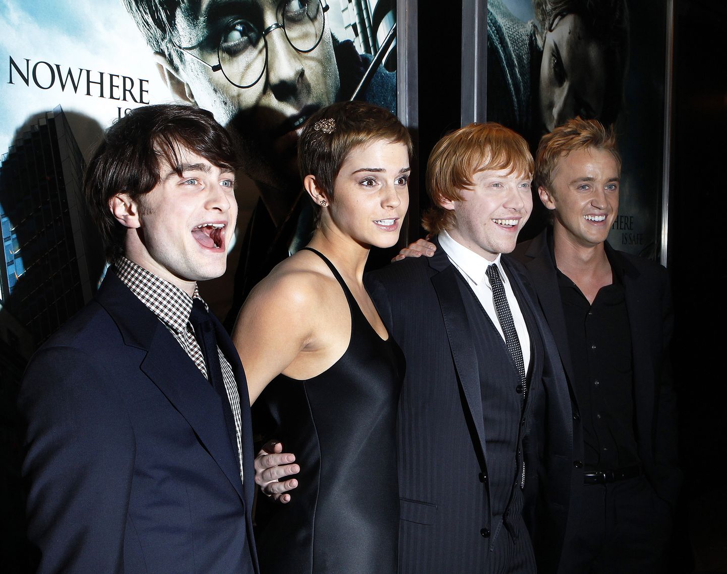 Näitlejad Daniel Radcliffe, Emma Watson, Rupert Grint ja Tom Felton «Harry Potter ja surma vägised: Osa 1» esilinastusel novembris 2010.