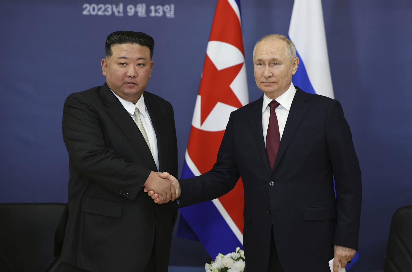 Põhja-Korea liider Kim Jong-un Venemaa presidendi Vladimir Putiniga.