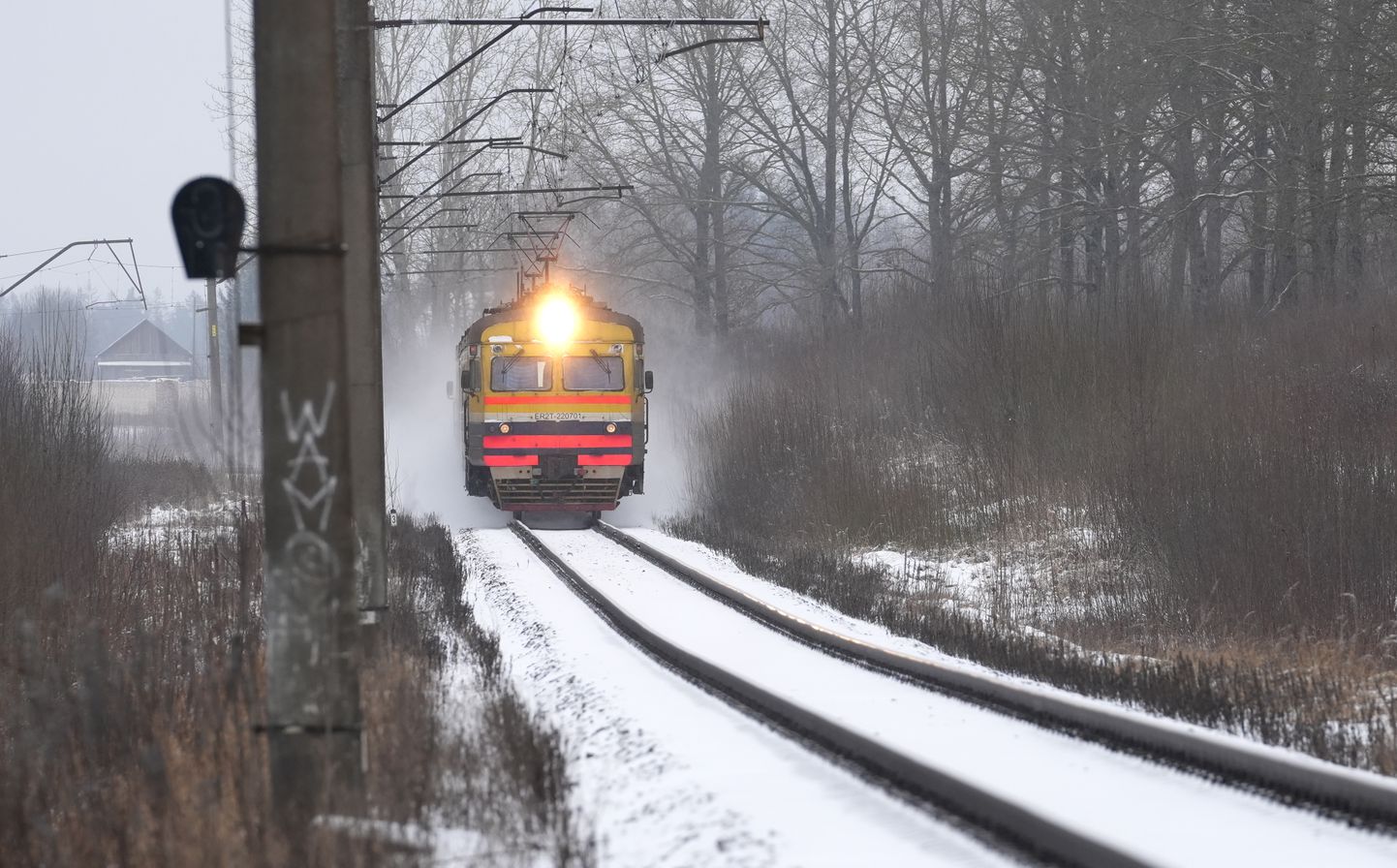 Vilciens ziemā.
