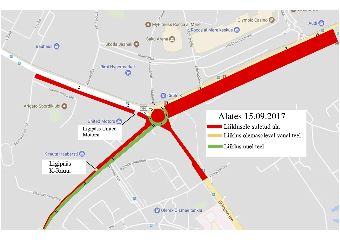 Haabersti liikluskorraldus alates 15. sept 2017.