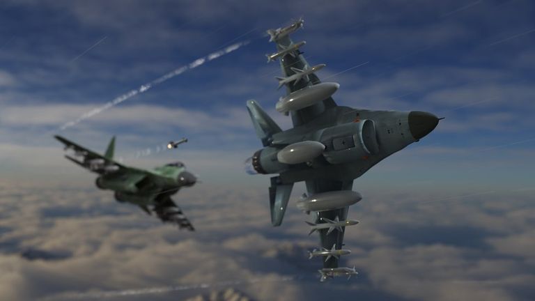 В реальной жизни боев между Су-27 и F-16 не было, их можно увидеть только в виде компьютерной графики