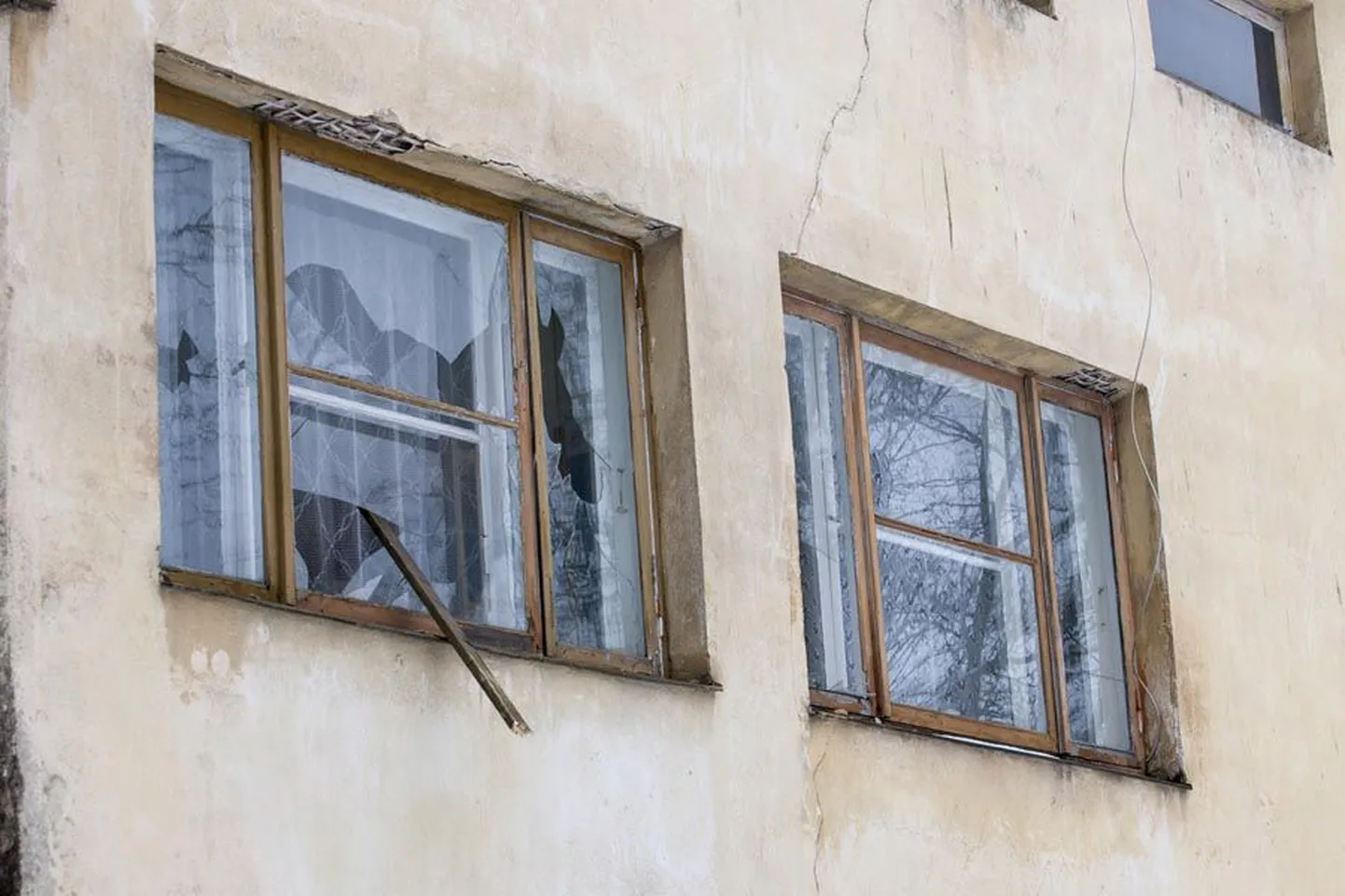 Pahategijatest on jäänud aknaklaasidesse aiateivas.