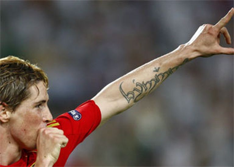 2008. gada 29. jūnijs, Vīne. Spānijas valstsvienības uzbrucējs Fernando Torress līksmo pēc tikko gūtajiem vārtiem. 