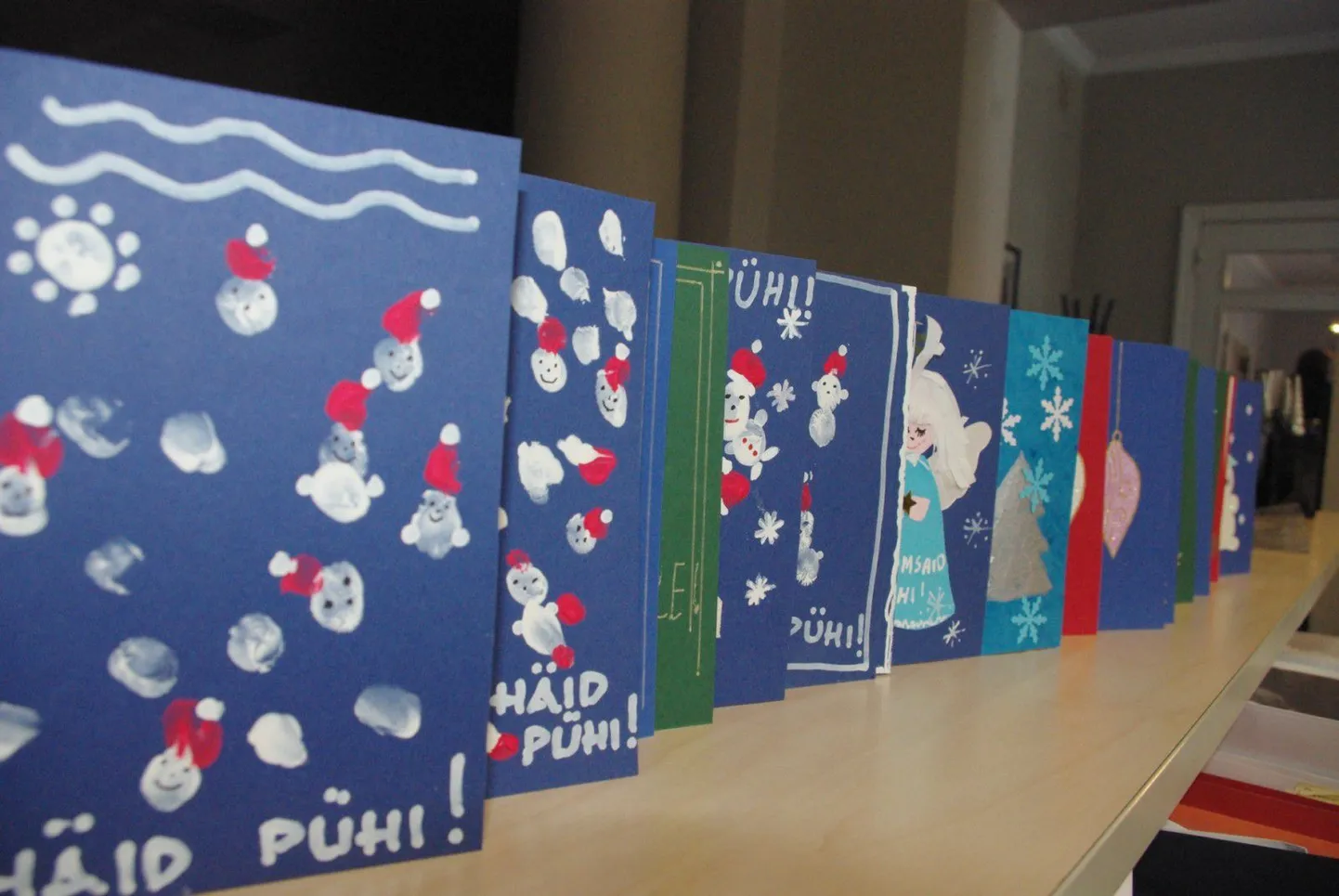Otepää valla jõulukaardid valmisid laste abiga