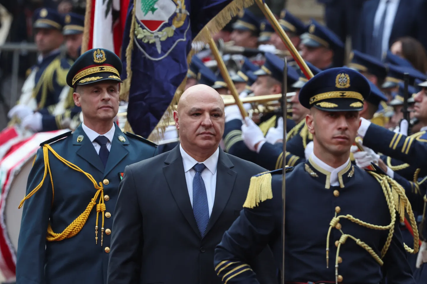 Liibanoni relvajõudude ülem Joseph Aoun presidendiks valimise järel parlamendi juures. 9. jaanuar 2025.