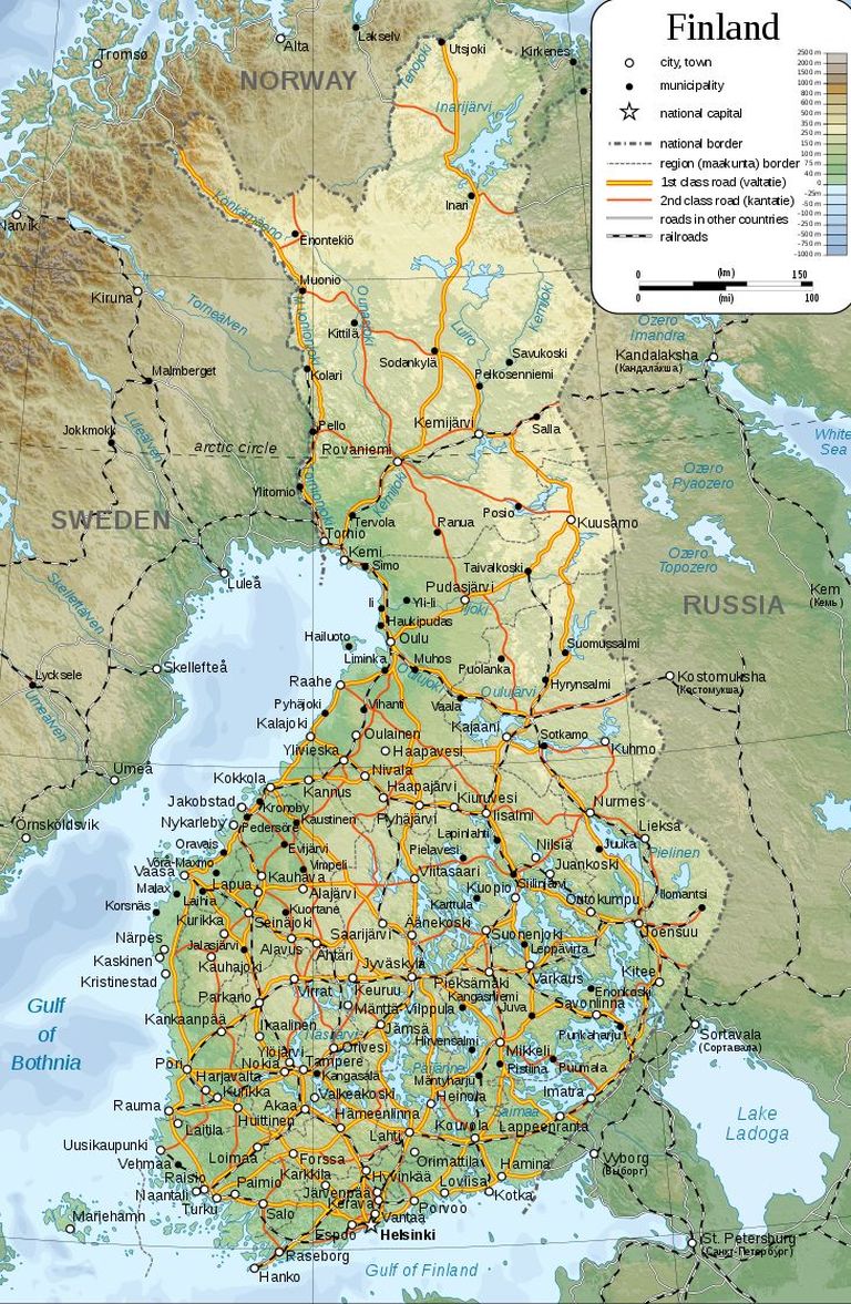 Soome kaart, Lapimaa asub riigi põhjaosas