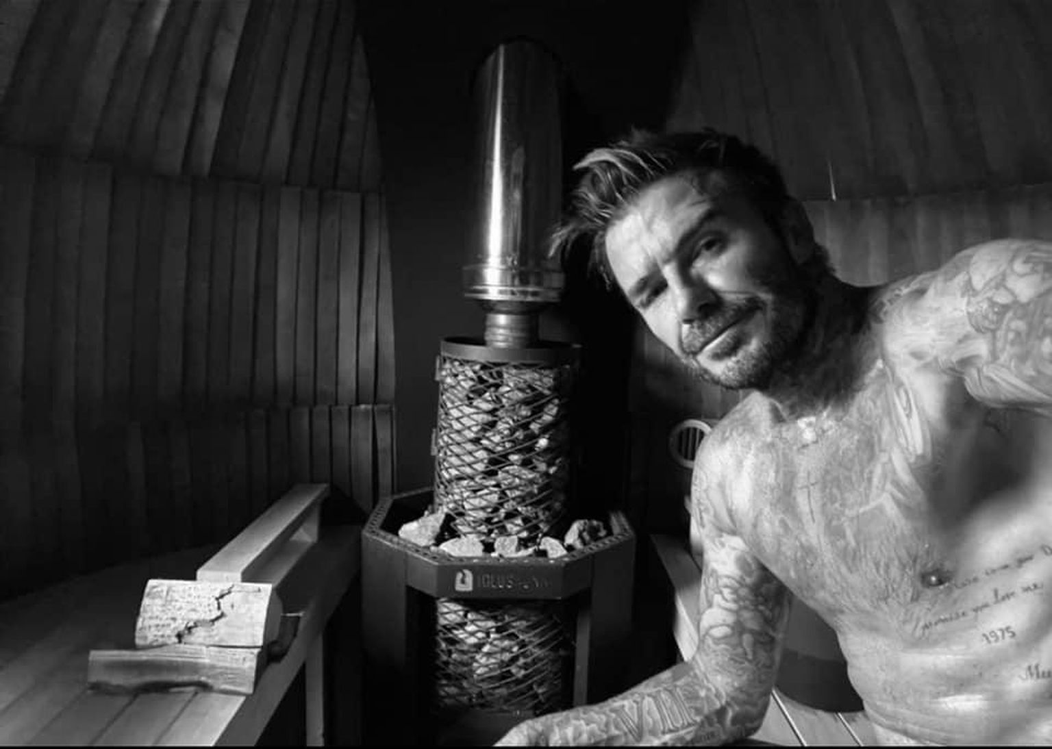 David Beckham eestlaste valmistatud iglusaunas.