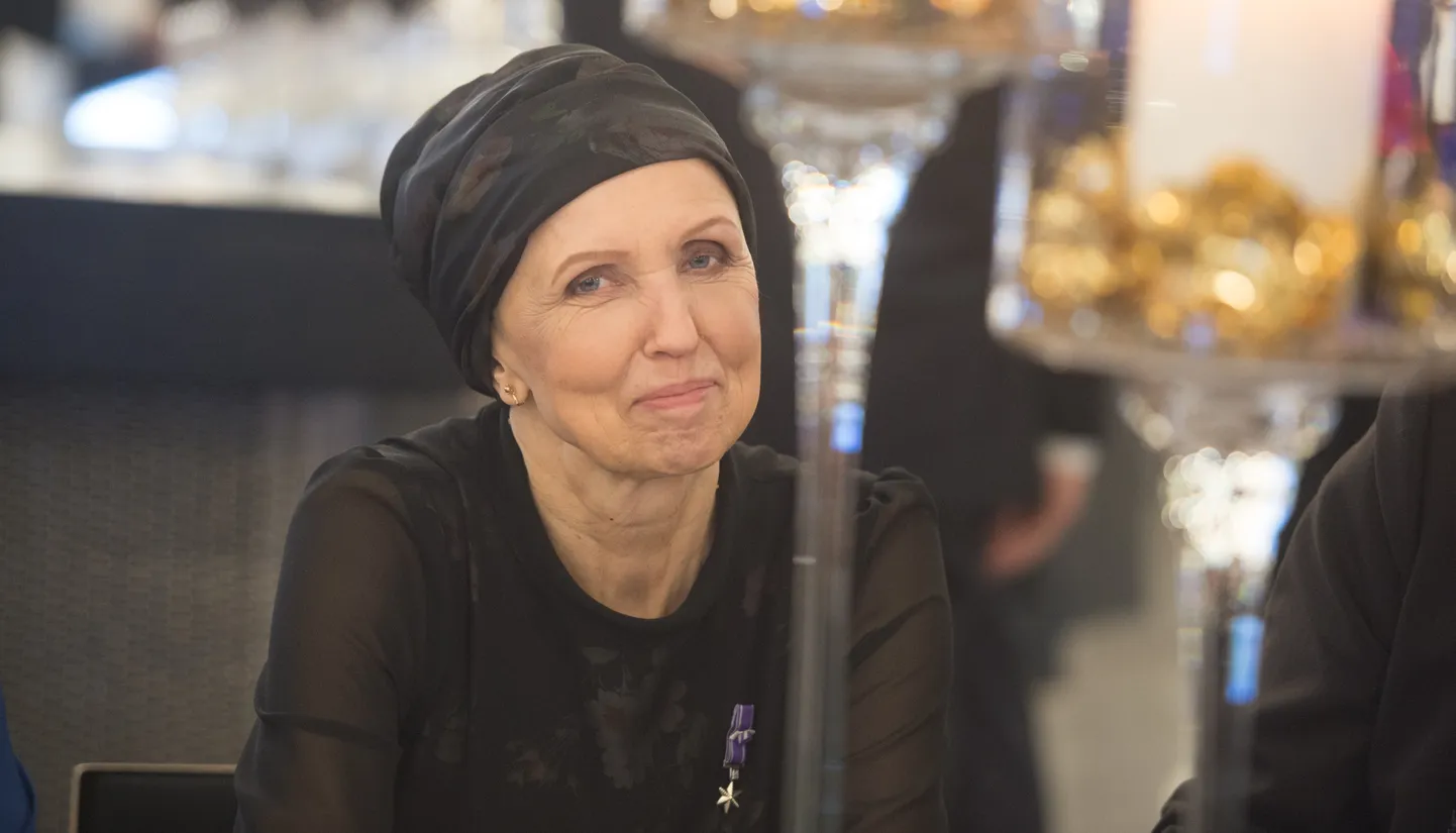 Tiiu Talvistu (2. veebruar 1955 – 17. veebruar 2020) 24. veebruaril 2018 ERMis Eesti Vabariigi presidendi vastuvõtul.