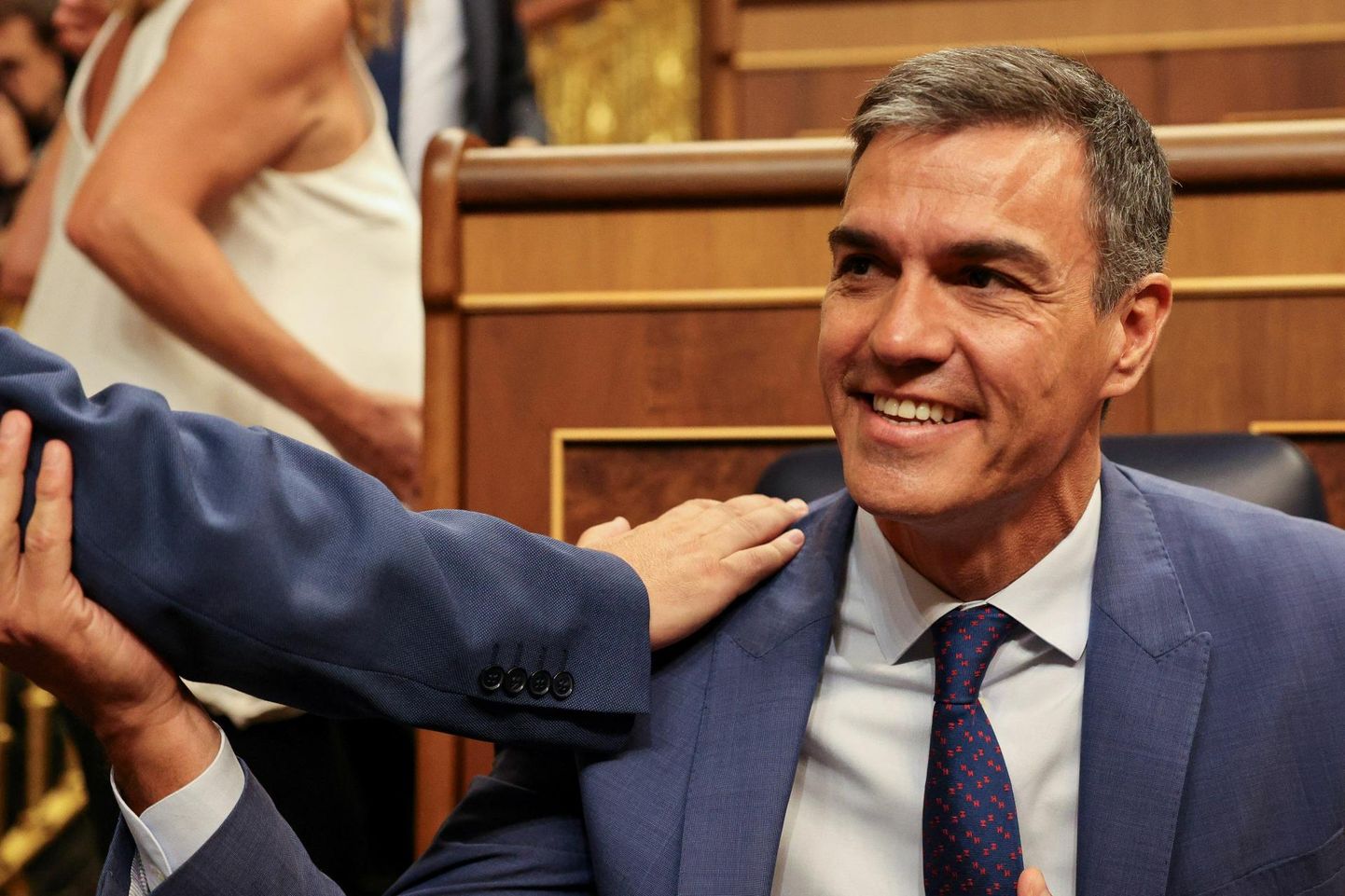 Hispaania sotsialistide liider ja senine peaminister Pedro Sánchez eile pärast valimisi esimest korda kogunenud parlamendis.