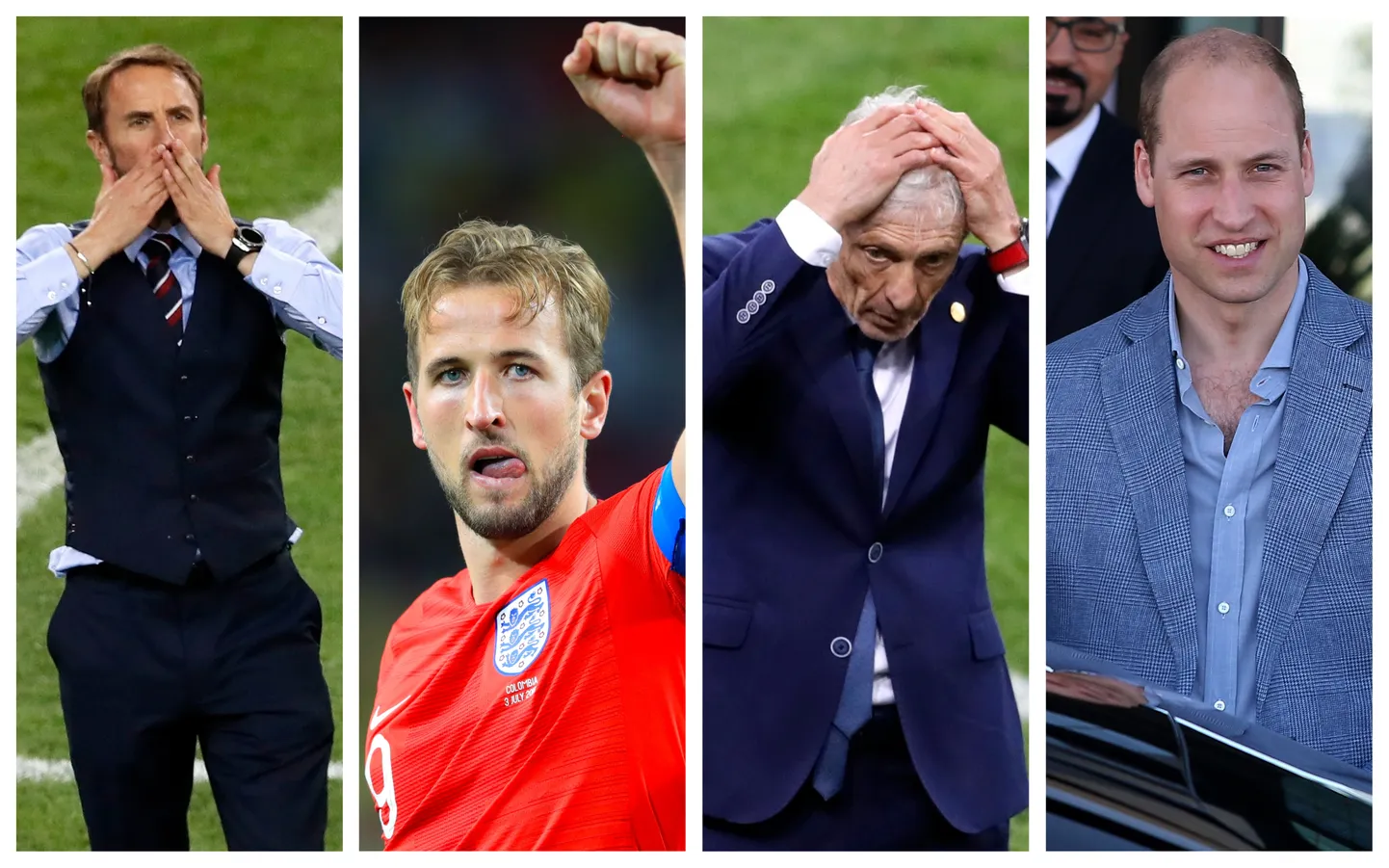 Gareth Southgate, Harry Kane, Jose Pekerman, prints William.