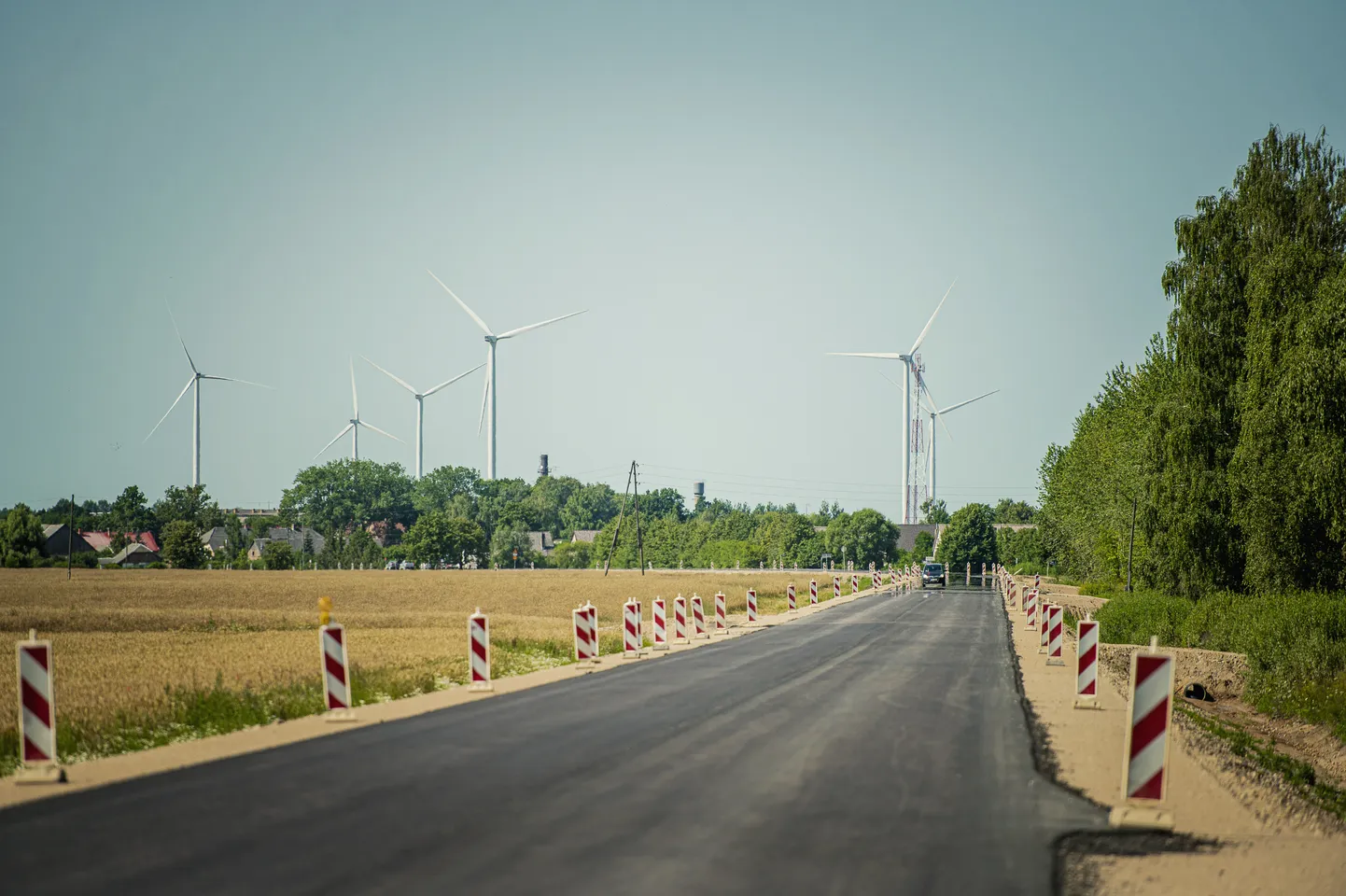Būvdarbi uz autoceļa Butnāri–Saldus–Ezere