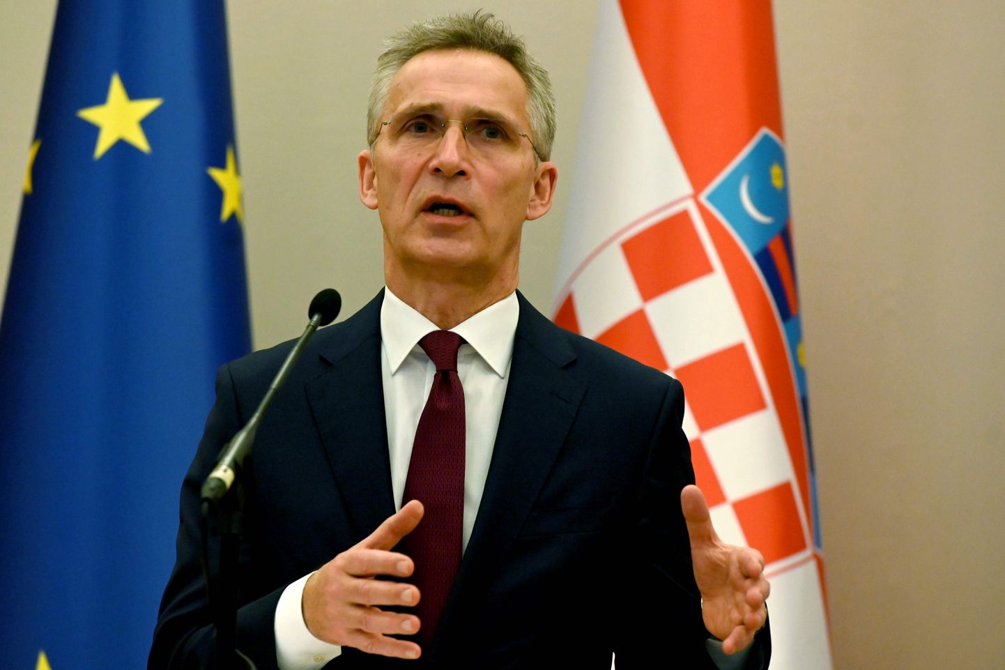 NATO peasekretär Jens Stoltenberg Horvaatias.
