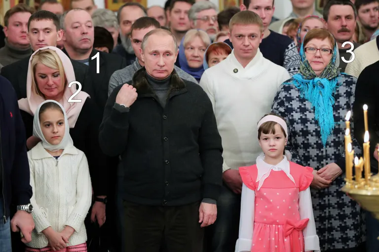 Vladimir Putin jumalateenistusel. Foto: