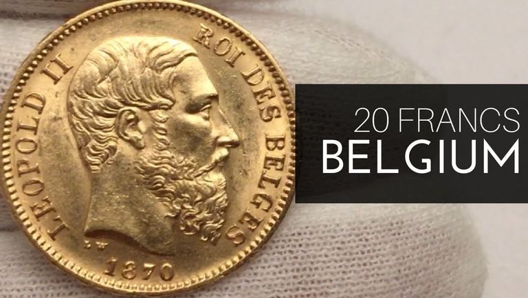 Belgia kuninga Leopold II pildiga kuldmünt aastast 1870