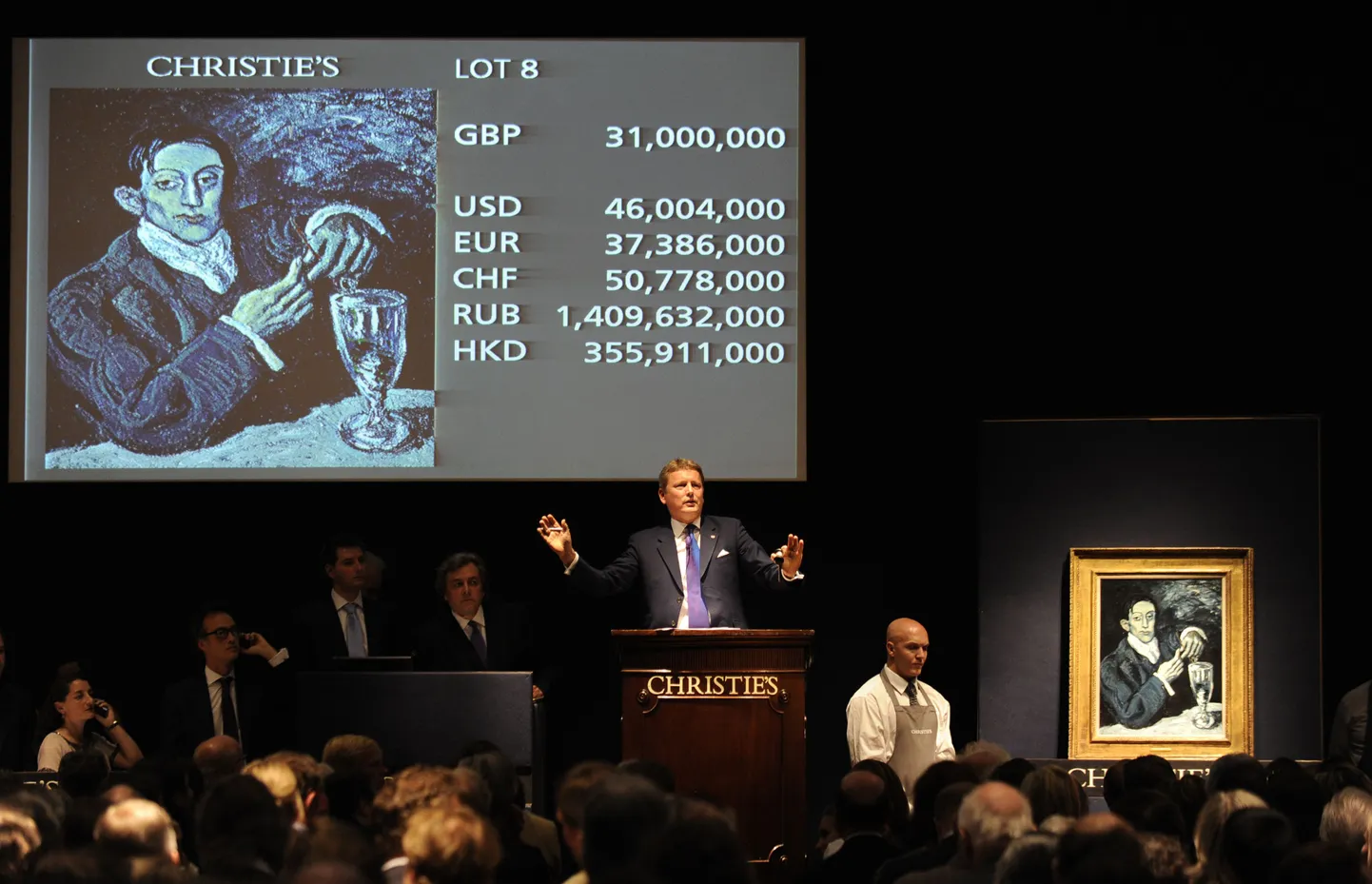 Pablo Picasso õlimaal «Angel Fernandez de Soto portree» Christie'si oksjonil.