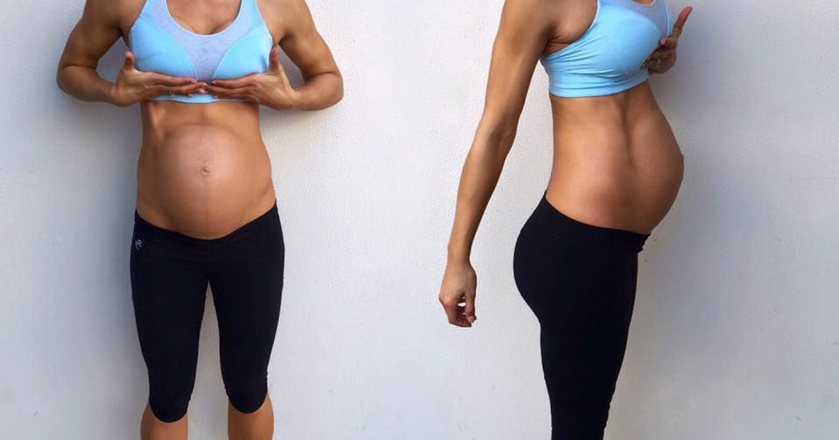 Фитнес-модель показала свой живот на 6-ом месяце беременности