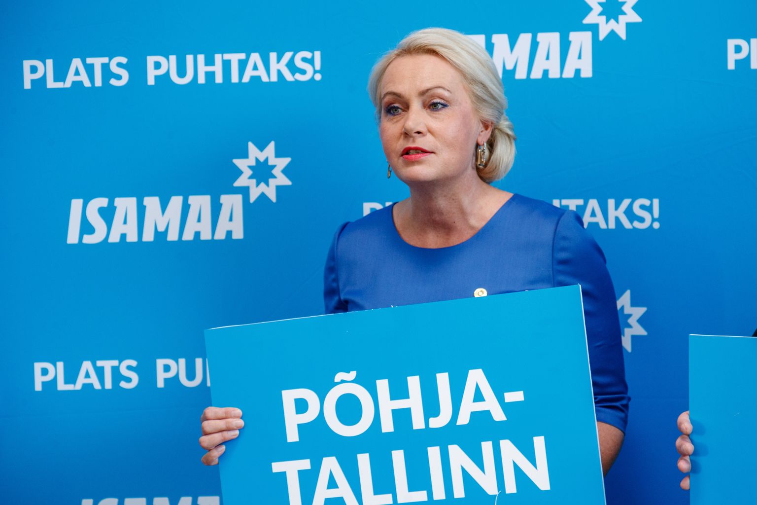 Riina Solman on Isamaa esinumber Põhja-Tallinnas.