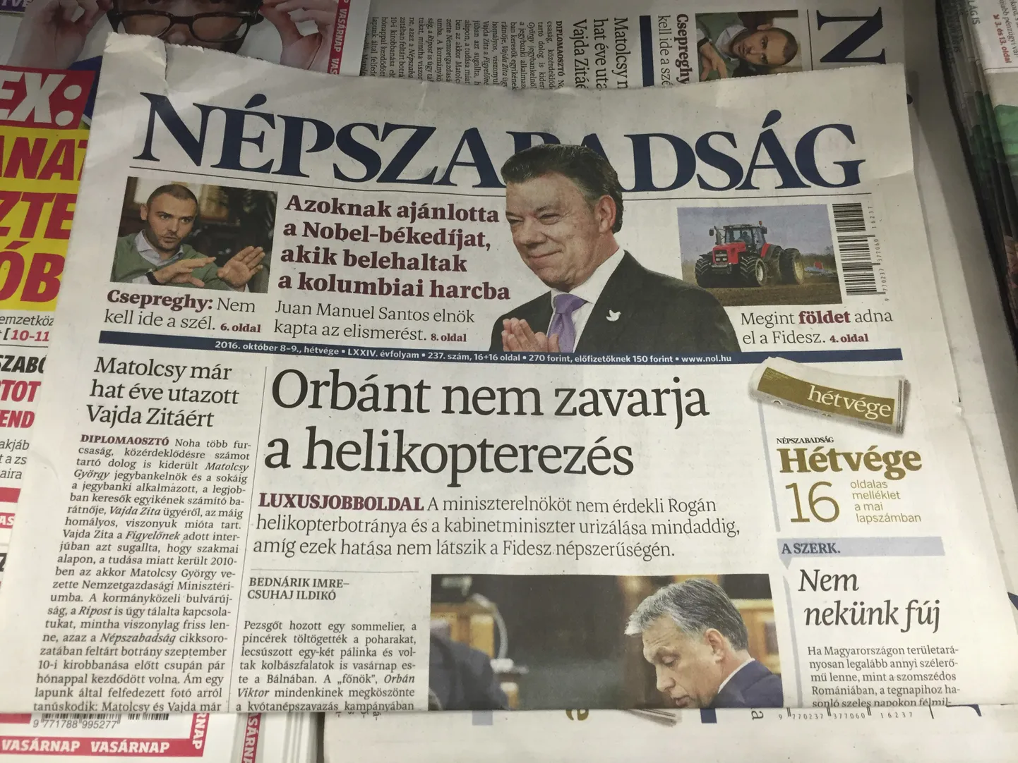 Ajalehe Népszabadság esikülg