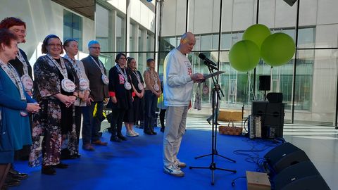 The pictorial carpet, completed with the participation of about 5,000 embroiderers, was set up for exhibition at ERM