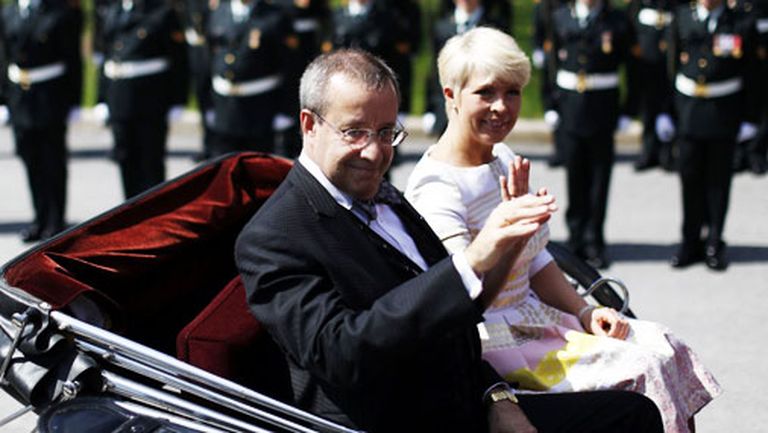 Эвелин Ильвес с мужем - президентом Эстонии Тоомасом Хендриком Ильвесом 