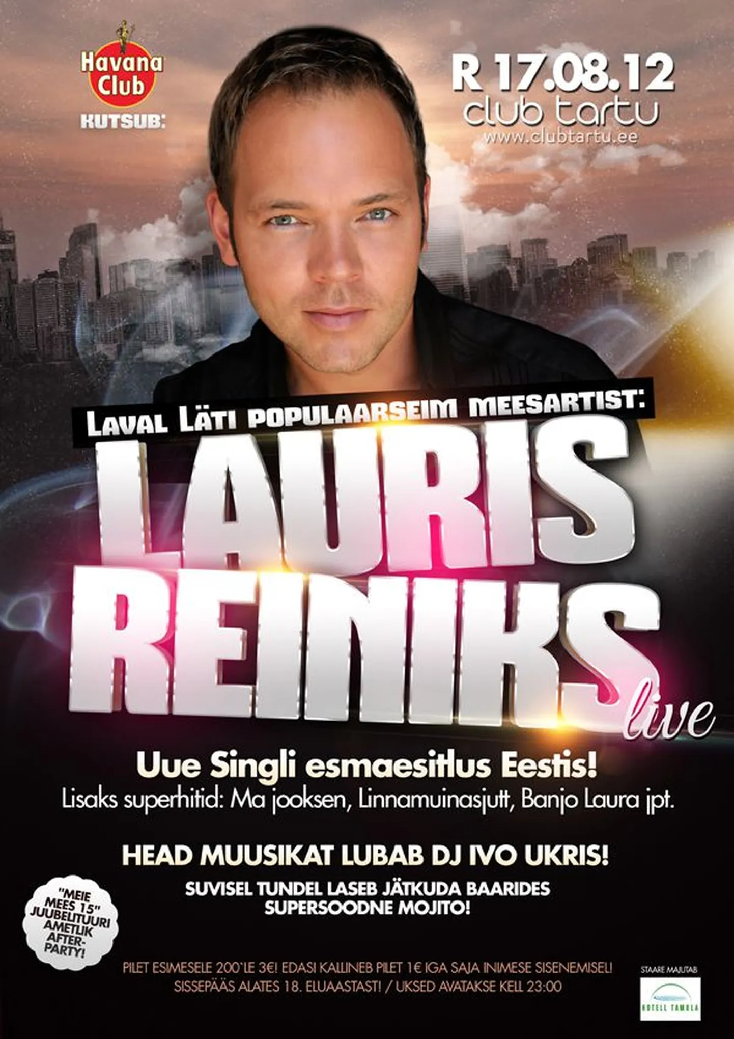 Läti poplaulik Lauris Reiniks esitleb sel reedel Club Tartus oma uut singlit!