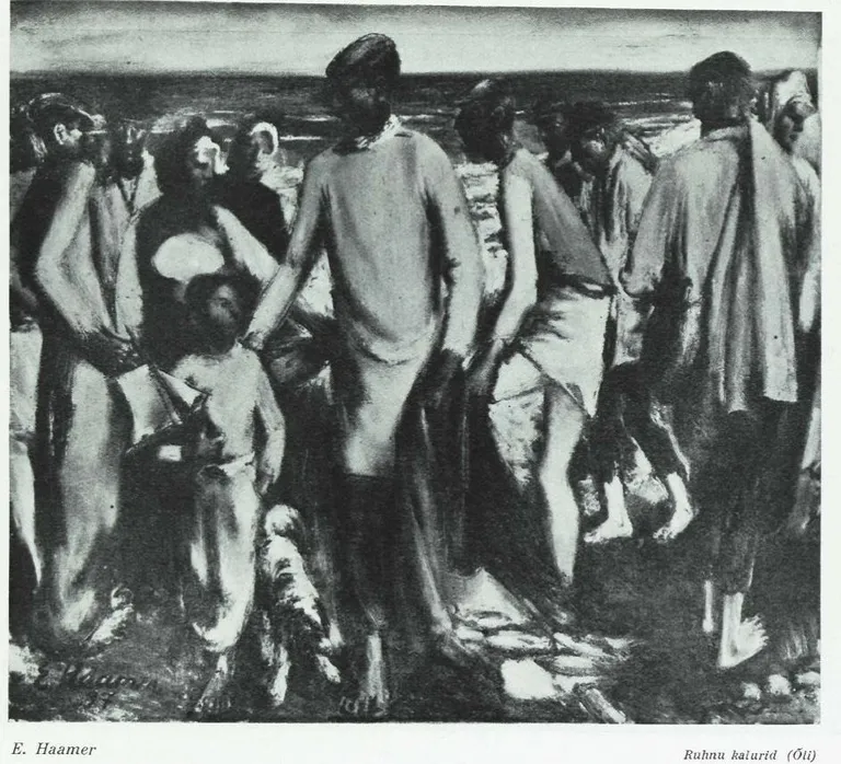 Eerik Haamer. Ruhnu kalurid. Kalurid. 1937. Õli